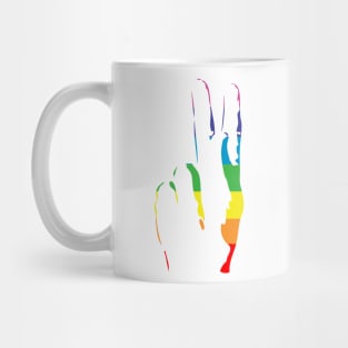 rainbow pride peace sign Mug